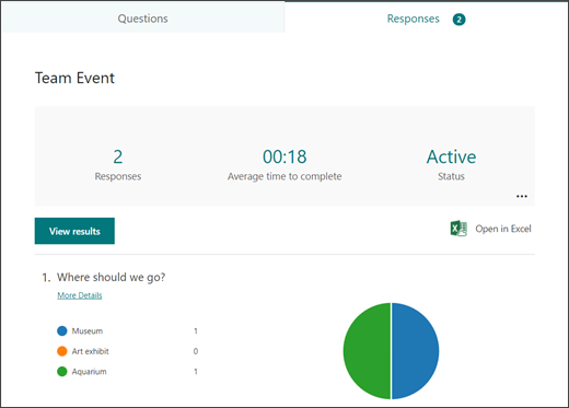 Responses tab Responses tab