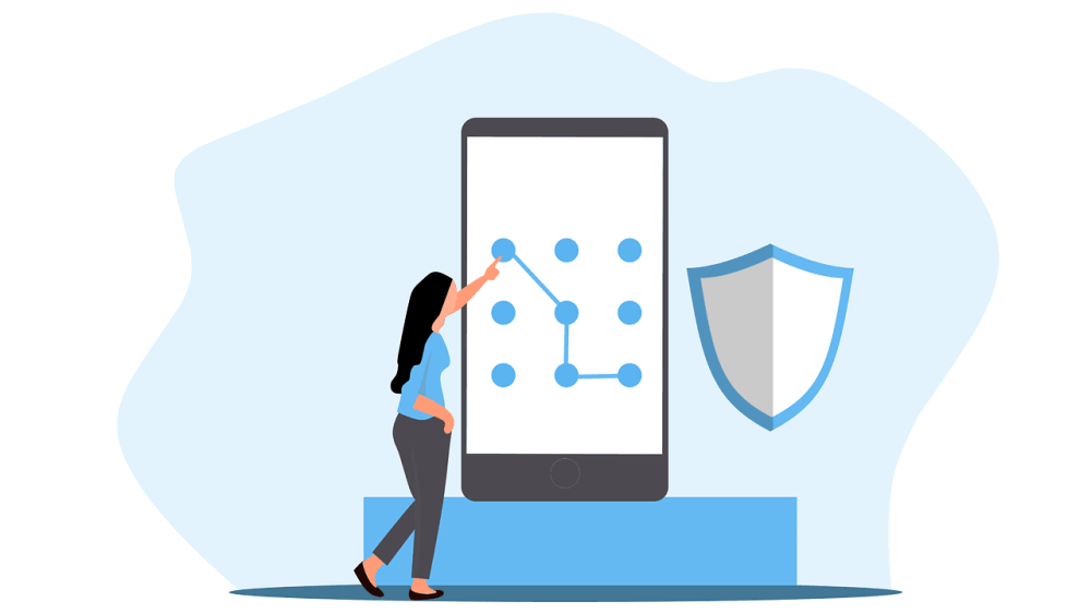 Free security pattern lock vector