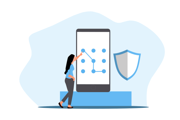 Free security pattern lock vector