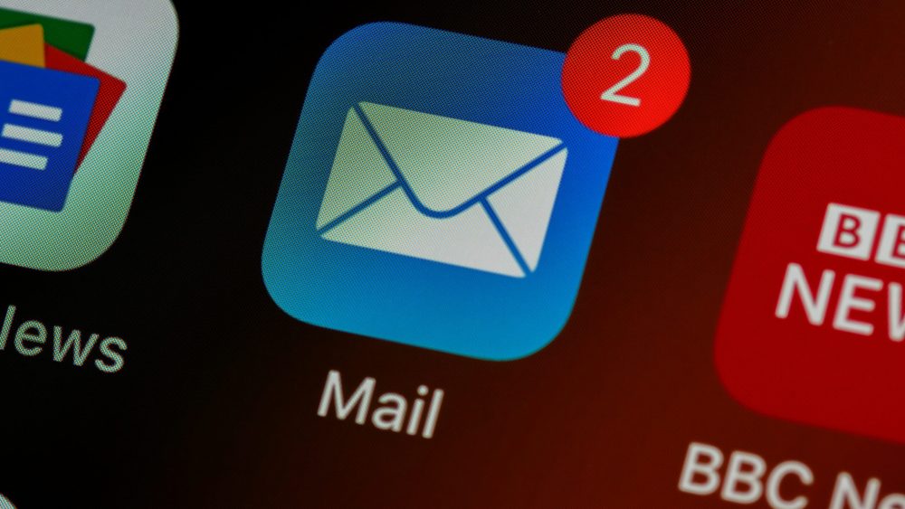 closeup of mail app icon on phone